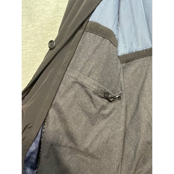 Hart Schaffner Marx Mens Black Smart Coat 46R Wool Lining - Picture 4 of 11